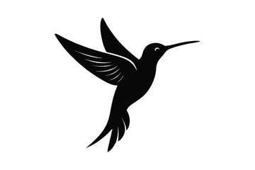 Obraz premium Hummingbird silhouette vector bundle illustration, Black Hummingbird silhouette vector 