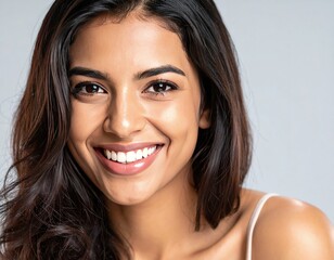 Obraz premium Woman smiling, radiant complexion