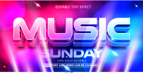 Music text effect, Editable futuristic style