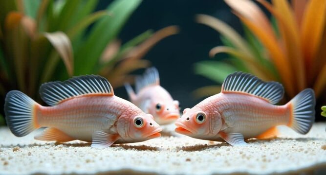 High-Resolution 4K Video Corydoras Catfish Resting Quietly on Tank Floor &ndash; Beautiful Freshwater Aquarium Scene

