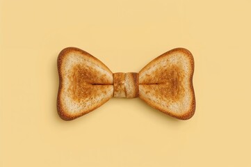 Toast Bow Tie on Yellow Background