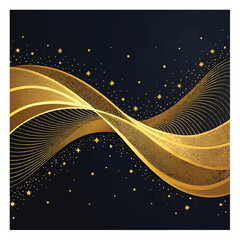 Modern golden banner background. Graphic design banner pattern background template with dynamic wave shapes.