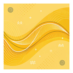 Modern yellow banner background. Graphic design banner pattern background template with dynamic wave shapes.