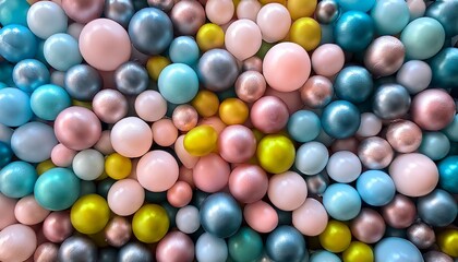 Obraz premium a lot of colorful balls with a glossy surface are in the picture the balls are in pastel colors and have different sizes