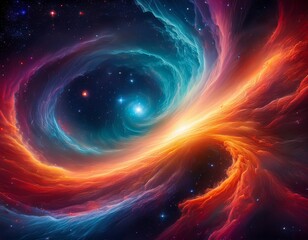 Obraz premium cosmic nebula vibrant swirls stars