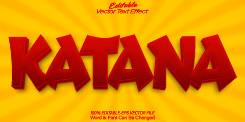 Katana Ninja Vector Text Effect Editable Alphabet Japanese Samurai Katana Fighter