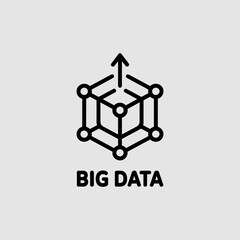 Big data icon vector illustration, Big data sign symbol, Technology and AI concept