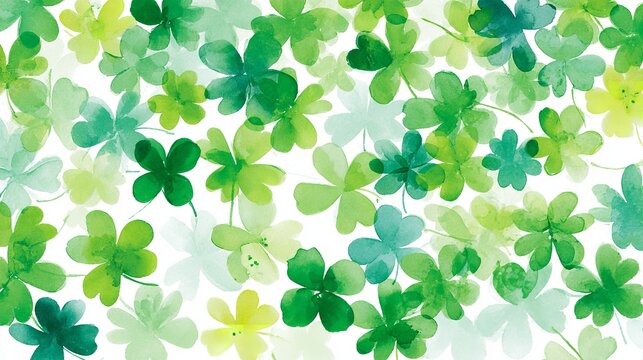 Celebrating luck with a watercolor clover pattern a vibrant symbol of Irish heritage and festive