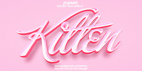 Kitten Vector Text Effect Editable Alphabet Purple Cat Animal Funny Kitty Dog Puppy