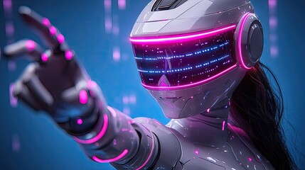 Close-up of a futuristic robot arm reaching out.