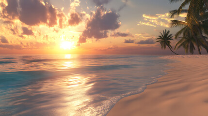 sunset over the beach