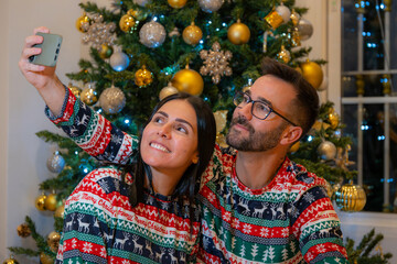 young couple at Christmas