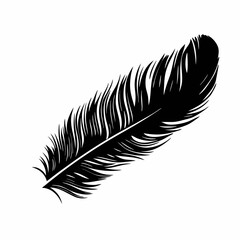 Feather vector illustration isolated on white background simple design icon
