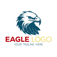 Obraz premium Majestic Eagle Head Logo Design: Powerful, Fierce, and Free bird icon wings badge crest