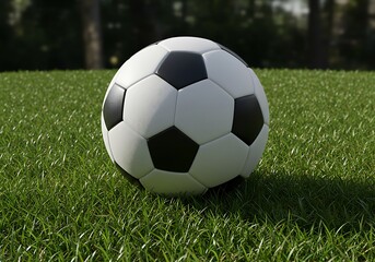 Fototapeta premium soccer ball with details on a lawn