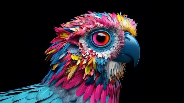 Vibrant Avian Portrait: An Exuberant Display of Color and Feathered Detail