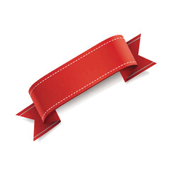 Set of red banner ribbon color. Flat bookmark sale tag website decorative design vector.