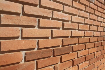 Right Side View of a Perfect Red Brick Wall