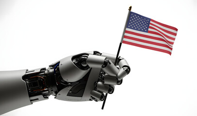 american flag on the wind