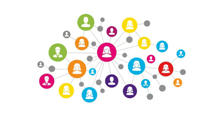 Colorful Vector Illustration of a Social Network Connection