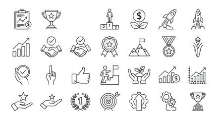 Outdoor Adventure Camping Gear Icons Collection for Recreation and Travel