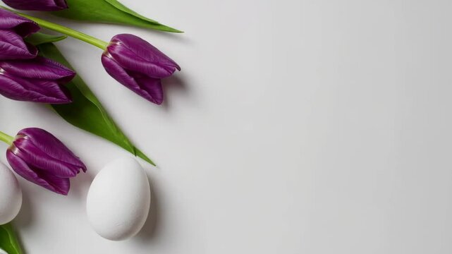 Minimalist Easter Design with Tulips