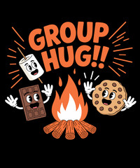 Group Hug funny camping