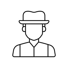 Farmer Agricultural Worker Line Icon