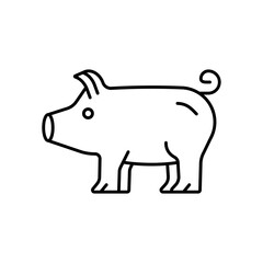 Pig Farm Animal Line Icon