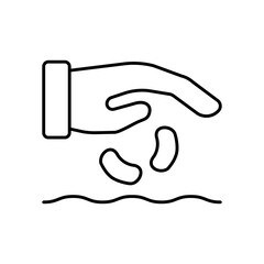 Planting Seeds Agriculture Line Icon