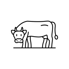 Cow Farm Animal Line Icon