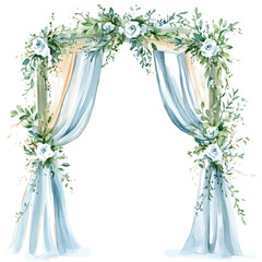 Wedding Arch, watercolor drawing vector, isolated on a white background.