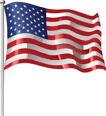 Fototapeta premium Vector Illustration Of Single American Flag Patriotic Symbol Design Element