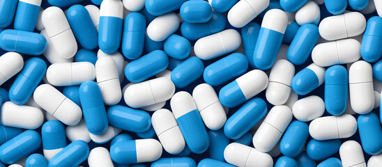 Blue And White Pills Stacked Background Texture