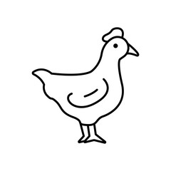 Chicken Farm Animal Line Icon