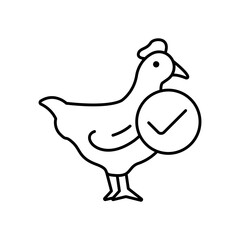 Safe Chicken Farm Animal Line Icon