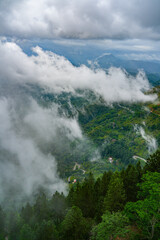 Scenic stormy landscape taken form Ambuluwawa Tower,  Sri Lanka`s first multi religious center...