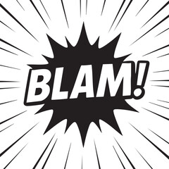 Dynamic Comic Book Blast Blam!  Action-Packed Graphic Design Element
