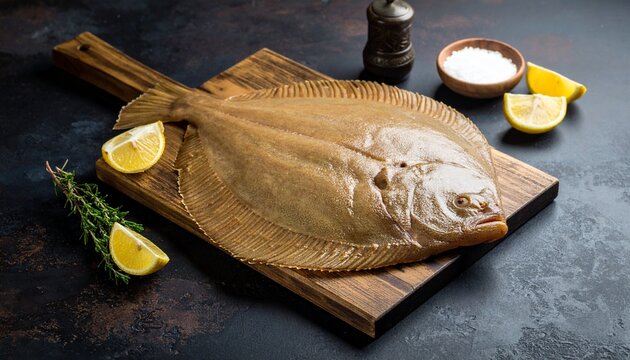 Turbot (UK, France, USA)
A large, flat, diamond-shaped fish with a creamy-white interior. Served grilled or roasted whole, often with a light herb butter sauce.