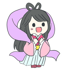 Cute Orihime Mini Character – Tanabata Star Festival Illustration (Transparent PNG)