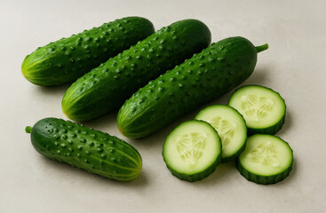 AI Image of Whole Fresh Cucumbers