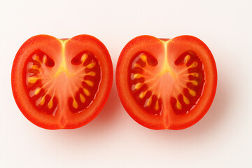 AI Whole and Sliced Tomatoes on White