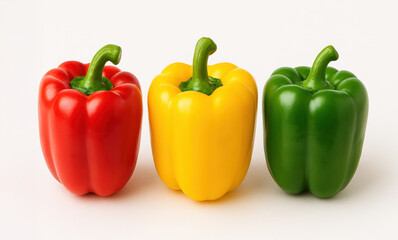 AI Generated Bell Peppers Trio: Red, Yellow, Green