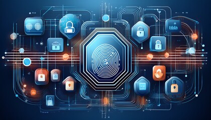 dynamic illustration of a blockchain network functioning as a public ledger for identity verification highlighting anti fraud measures and user credentials in a sleek e