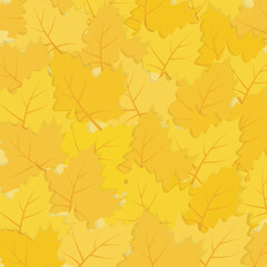 Golden Autumn Leaf Pattern. Background.