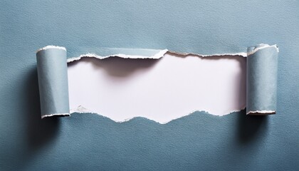 torn paper with a rectangular hole revealing a white background