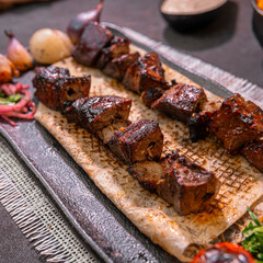 Egyptian Style Grilled Liver Cubes (Kebda)
