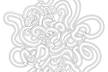 Abstract design of swirling lines and shapes.

