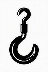 Fototapeta premium Simple black hook, industrial design. 