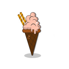 Vanilla cone ice cream svg icon